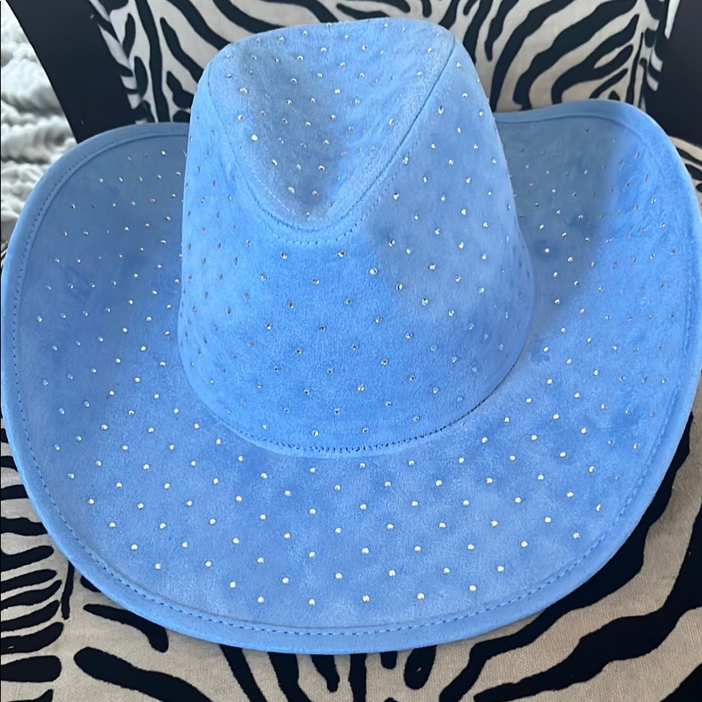 Vibrant Blue Sparkly Cowboy Hat